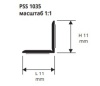 PSS 1035 - Угол PROSANI STRIP 10х10 мм, ПВХ окрашенный, цвет белый, длина 3500 мм